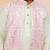 Pink-green mirror work silk kaancha jacket kurta pyjama set for boys