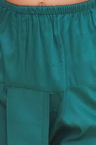 Green-yellow printed silk attached silk jacket kurta with dhoti for boys