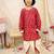 Maroon printed cotton jaltarang kurta dhoti set for boys