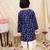 Navy printed cotton jaltarang kurta dhoti set for boys