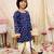 Navy printed cotton jaltarang kurta dhoti set for boys