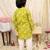 Green printed cotton jungle jam kurta pyjama set for boys