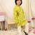 Green printed cotton jungle jam kurta pyjama set for boys