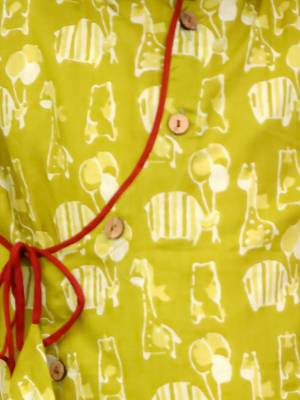 Green printed cotton jungle jam kurta pyjama set for boys 4