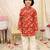 Maroon printed cotton jungle jam kurta pyjama set for boys