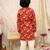 Maroon printed cotton jungle jam kurta pyjama set for boys
