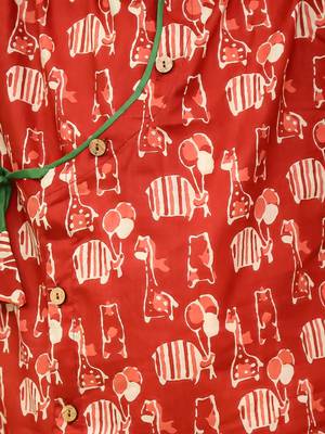 Maroon printed cotton jungle jam kurta pyjama set for boys 4