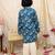 Blue printed cotton jungle jam kurta pyjama set for boys