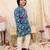 Blue printed cotton jungle jam kurta pyjama set for boys