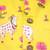 Yellow printed cotton nandi motif jacket kurta set for boys