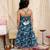 Blue printed cotton jungle jam long dress for girls