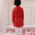 Red printed cotton floral tiny threads kurta pajama set for boys