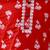 Red printed cotton floral tiny threads kurta pajama set for boys