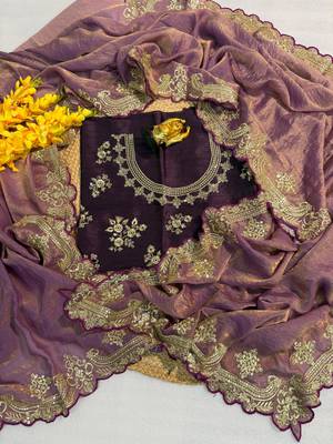 mauve shiny fendy satin silk blend saree 5