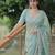 Green Multicolor sequin And Cording Embroidery Silk blend Saree