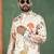 White, heavy rayon with tiger & floral digital print, trendy wildlife-themed kurta with white pajama