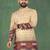 Beige, heavy rayon with maroon patchwork border digital print, royal ethnic kurta with white pajama