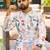 Off-white, heavy rayon with multi-color bird & deer digital print, festive kurta with white pajama