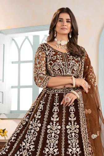 brown Designer Wedding Lehenga Choli