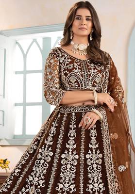 brown Designer Wedding Lehenga Choli 1