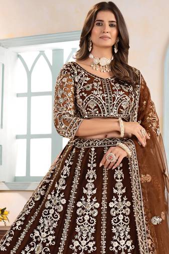 brown Designer Wedding Lehenga Choli