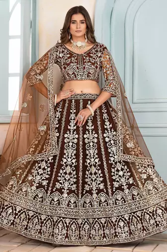 brown Designer Wedding Lehenga Choli