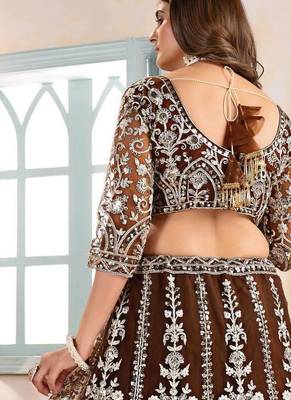 brown Designer Wedding Lehenga Choli 3
