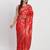 red pure banarasi silk blend saree 