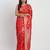 red pure banarasi silk blend saree 
