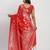red pure banarasi silk blend saree 