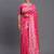 Pink banarasi silk blend saree with floral zari weaving