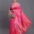 Pink banarasi silk blend saree with floral zari weaving