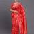 Red banarasi silk blend saree with floral zari weaving