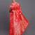 Red banarasi silk blend saree with floral zari weaving