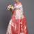 White and red banarasi silk blend saree with rich zari pallu