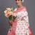 White and red banarasi silk blend saree with rich zari pallu