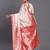 White and red banarasi silk blend saree with rich zari pallu