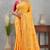 Elegant yellow traditional saree with pink blouse