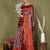 red and grey silk blend saree with rich woven pallu