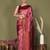 red and light pink silk blend saree with rich woven pallu