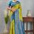 Graceful green and blue art silk saree with intricate border