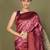 red and light pink silk blend saree with rich woven pallu