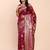 Magenta banarasi silk blend saree with zari weaving border and pallu