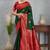Regal green and red banarasi art silk saree with zari work