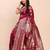 Magenta banarasi silk blend saree with zari weaving border and pallu
