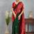 Regal green and red banarasi art silk saree with zari work
