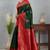 Regal green and red banarasi art silk saree with zari work