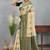 Elegant cream and green banarasi silk saree with zari detailing