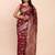 Maroon banarasi silk blend saree with zari weaving border and pallu