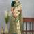 Elegant cream and green banarasi silk saree with zari detailing